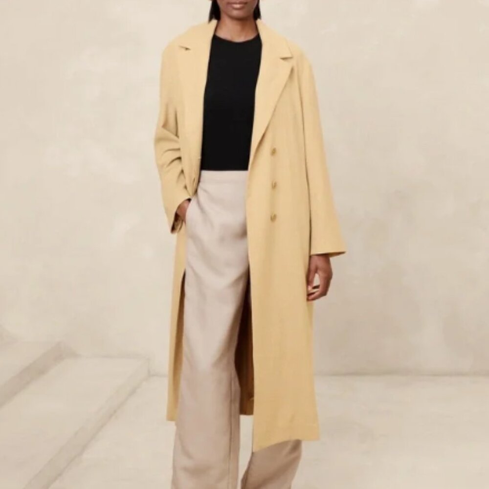 NEW Banana Republic Oro Beige Blazer Coat Wool Blend Neutral Fall Size xsmall